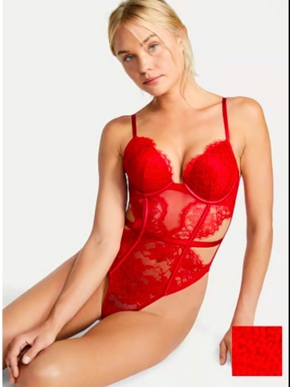 Red Lace One Piece Lingerie